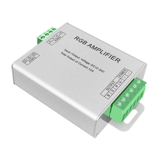 УСИЛВАТЕЛ ЗА RGB ЛЕНТА ∙ 144W/288W IN 12/24V ∙ 3-КАНАЛЕН / 004495