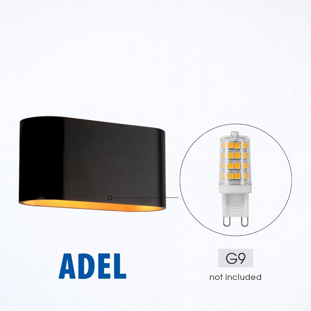 ДЕКОРАТИВЕН ОВАЛЕН АПЛИК ADEL ∙ WL723 ∙ G9 ∙ ЧЕРНО+ЗЛАТО / 004631