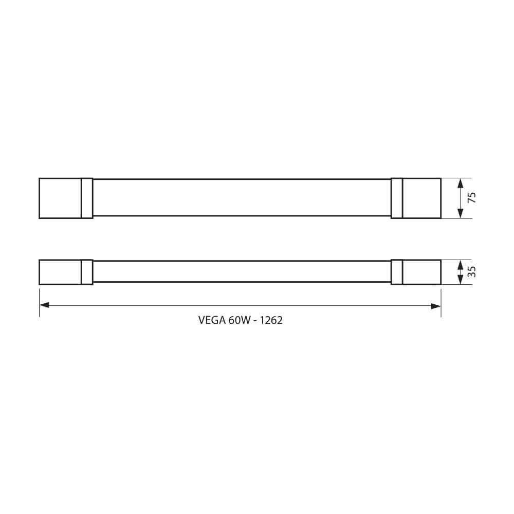 LED ОСВЕТИТЕЛНО ТЯЛО VEGA LED ∙ 60W ∙ 1200 MM ∙ 4000K ∙ IP65 / 004020