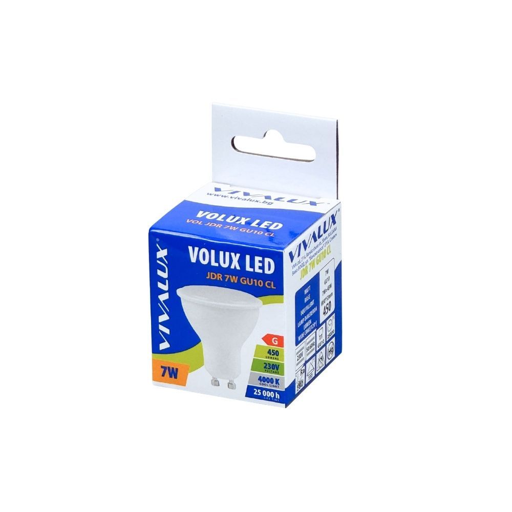 LED ЛАМПА VOLUX LED ∙ JDR ∙ 7W ∙ 450LM ∙ GU10 ∙ 4000K / 004171