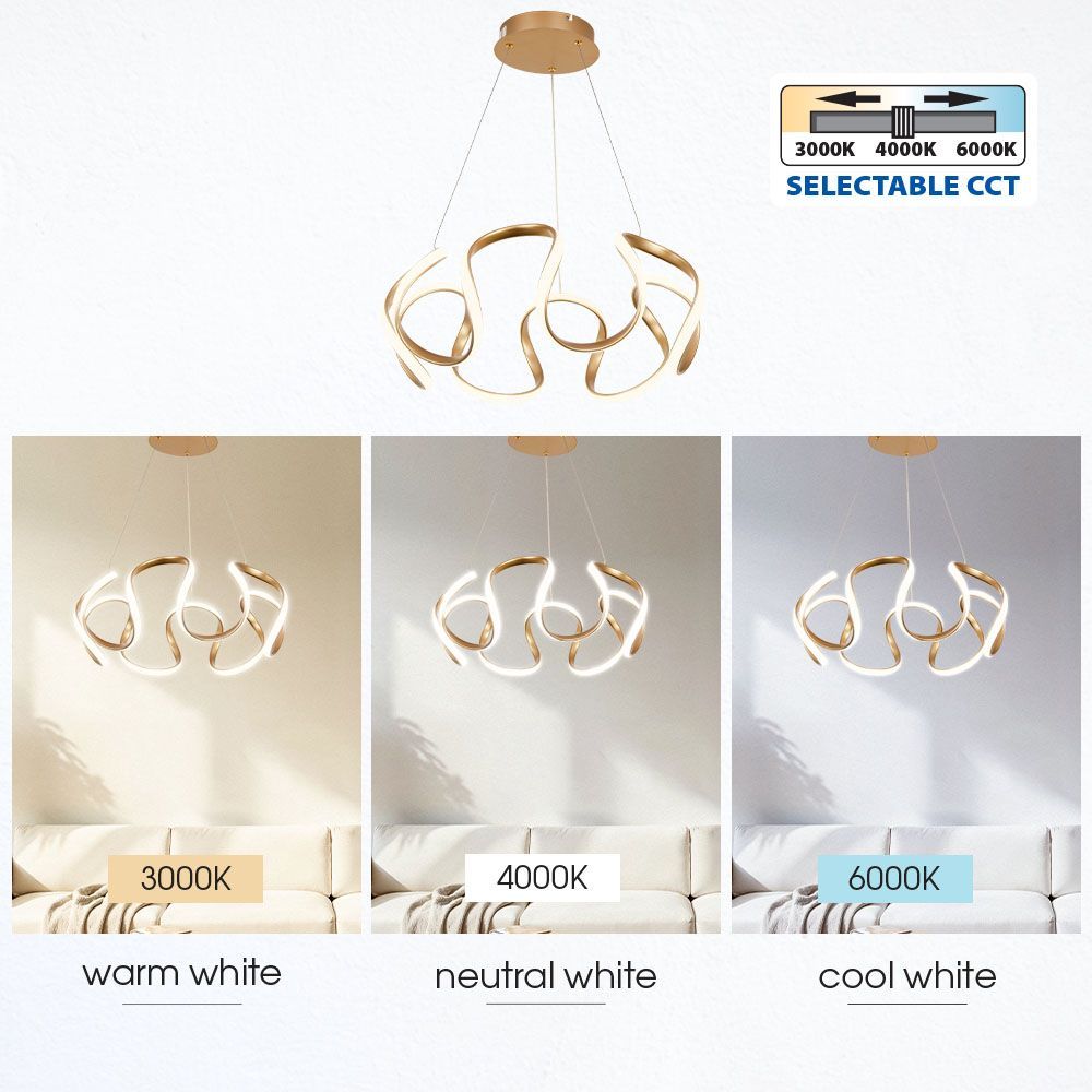 LED ПОЛИЛЕЙ MEANDRA-P LED ∙ 54W ∙ ЗЛАТО ∙ CCT-SWITCH ∙ 3000-4000-6000K / 005167