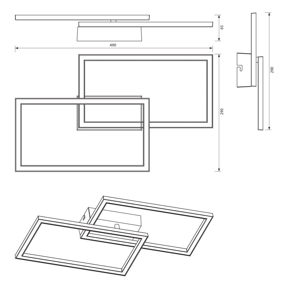 LED ПЛАФОН SONOMA LED ∙ RC2 ∙ 20W ∙ ЧЕРЕН ∙ 4000K / 005034