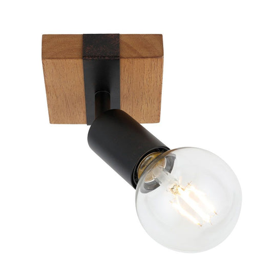 Спот за таван SP746-1SQ LORENZO ∙ дърво+черно ∙ 1хЕ27 / 004887