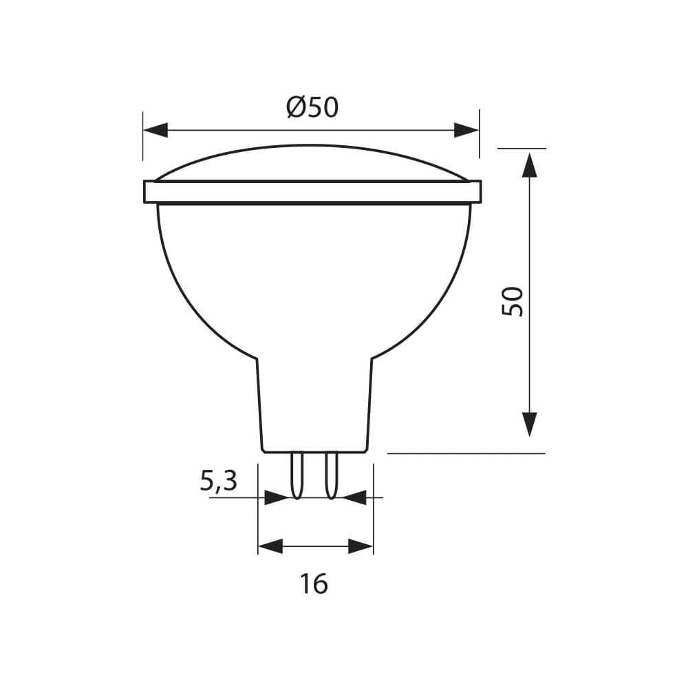 LED ЛАМПА XARD LED ∙ MR16 ∙ 5W ∙ 350LM ∙ 12V ∙ G5.3 ∙ 4000K / 004740