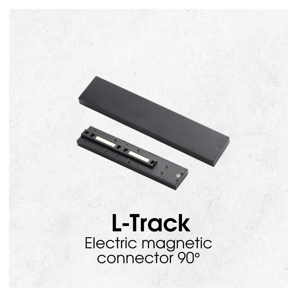 SLIM25 ЕЛЕКТРИЧЕСКИ МАГНИТЕН КОНЕКТОР 90° L-TRACK ∙ ЧЕРЕН / 004939