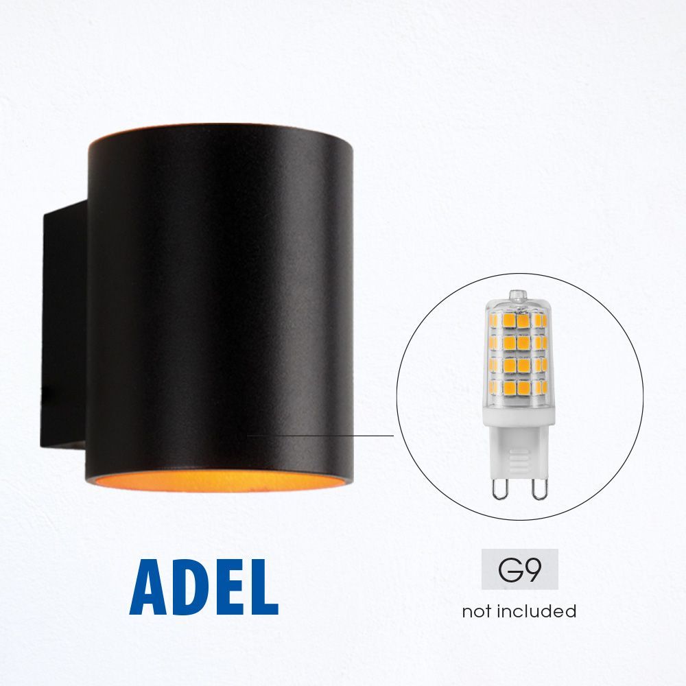ДЕКОРАТИВЕН КРЪГЪЛ АПЛИК ADEL ∙ WL720 ∙ G9 ∙ ЧЕРНО+ЗЛАТО / 004627
