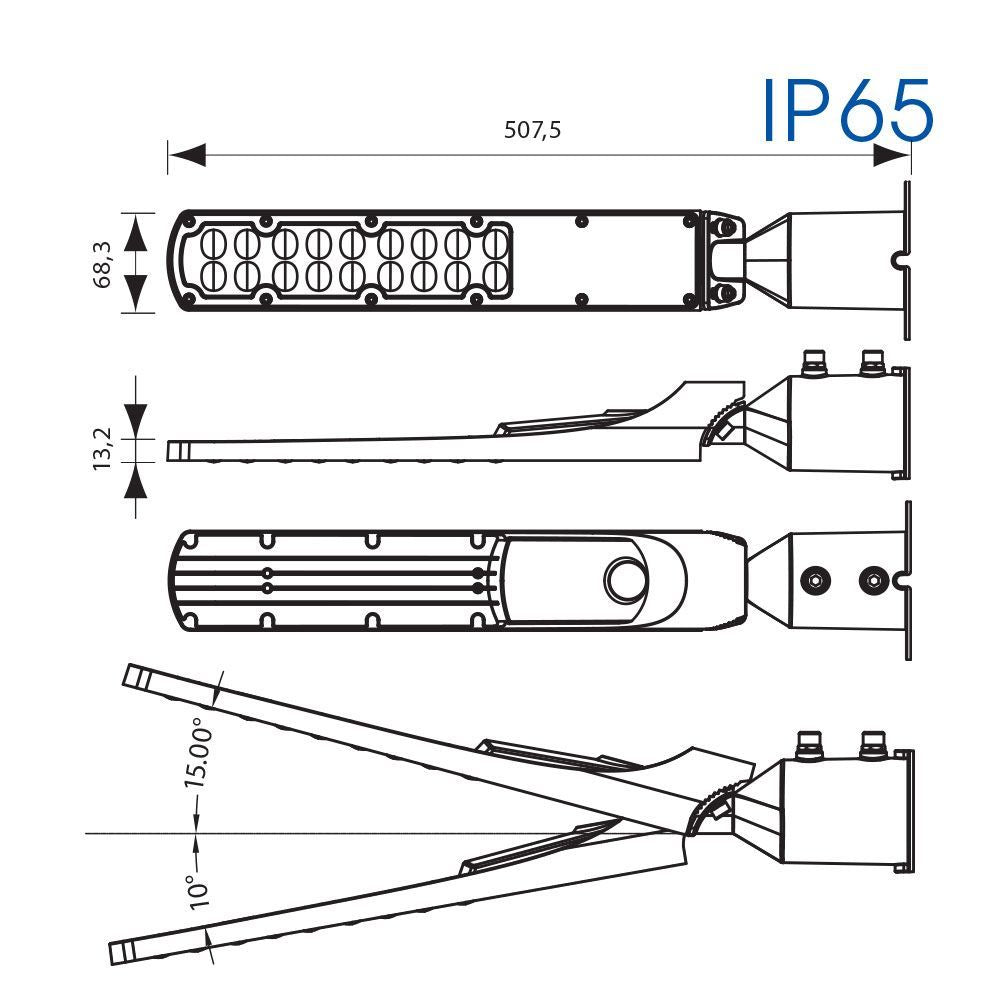 ВЛАГОЗАЩИТЕНО LED ОСВЕТИТЕЛНО ТЯЛО STRADA LED ∙ 50W ∙ 6400K ∙ IP65 / 004894