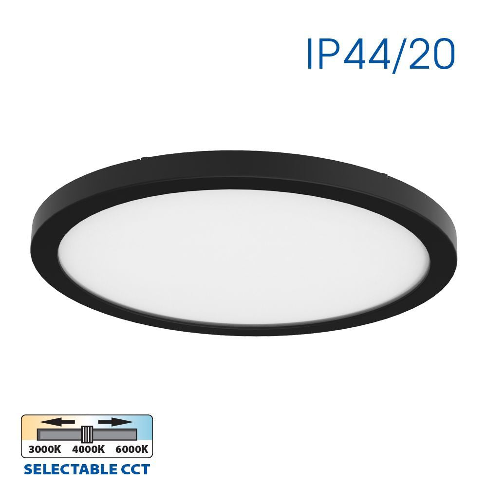 LED ПЛАФОНИЕРА NEBULA LED ∙ 12W-18W-24W ∙ ЧЕРЕН ∙ CCT-SWITCH ∙ 3000K-4000K-6000K / 004813