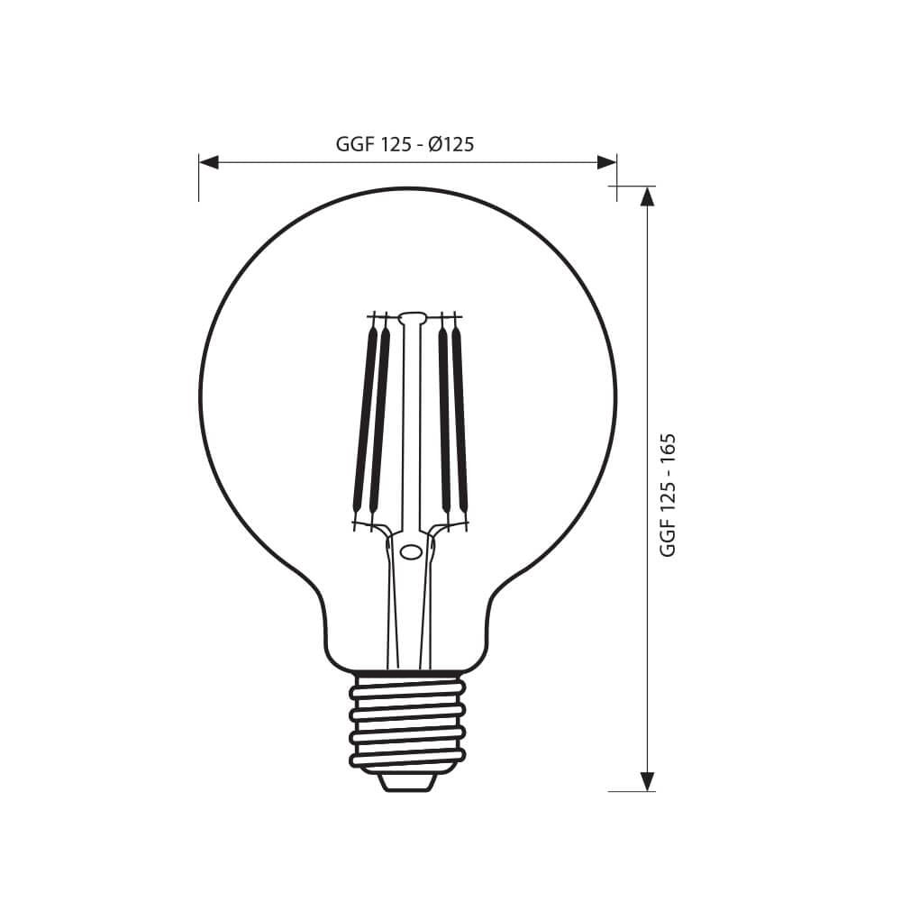 LED филамент лампа FLICK GLOBO LED ∙ GGF125 ∙ 8W ∙ 806lm ∙ E27 ∙ 3000K / 003694