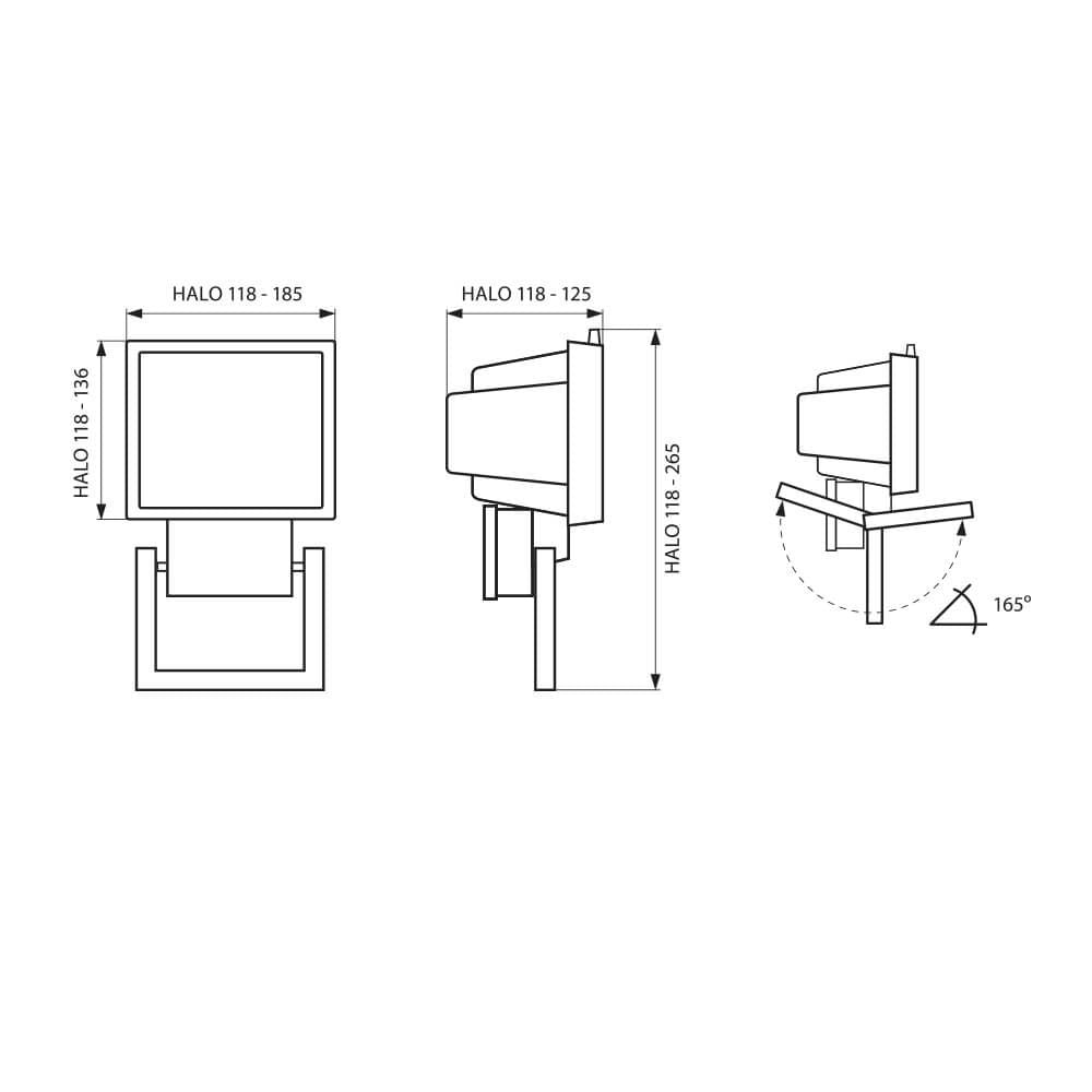 ПРОЖЕКТОР HALO ∙ ЗА ХАЛОГЕННИ ЛАМПИ ∙ 118 ММ ∙ БЯЛ ∙ IP44 / 002864