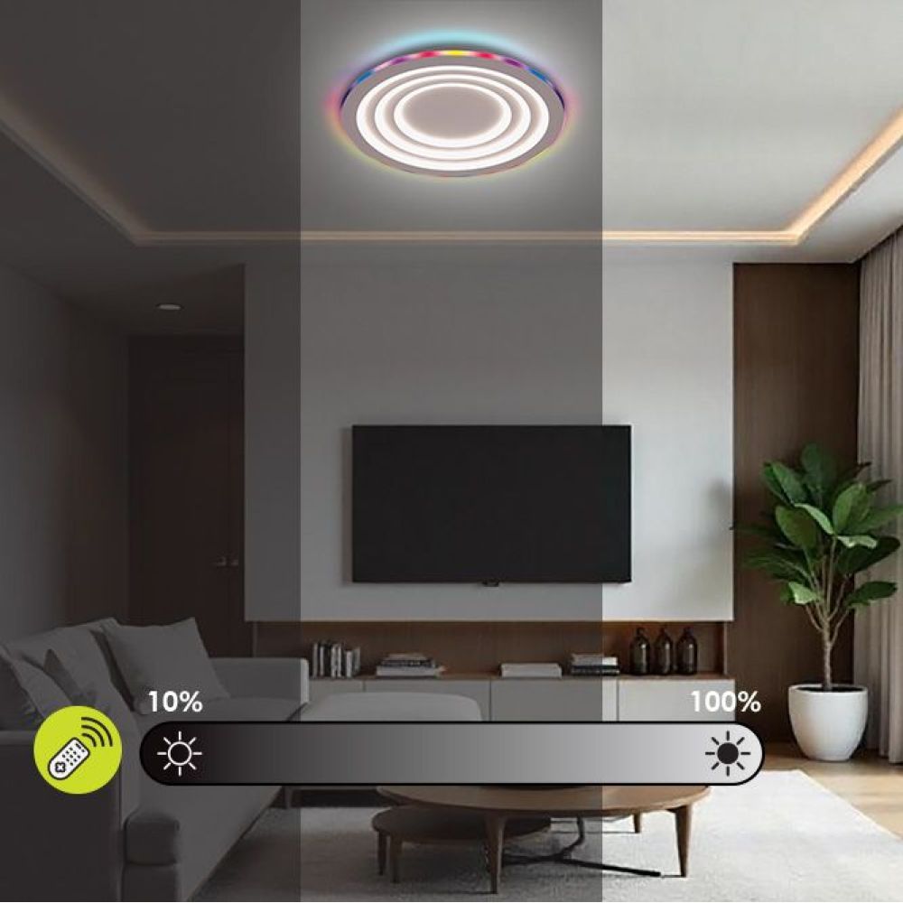 МУЛТИФУНКЦИОНАЛНА LED ПЛАФОНИЕРА С ДИСТАНЦИОННО DALIA LED ∙ 80W ∙ RGB+CCT ∙ 3000-6000K / 005170