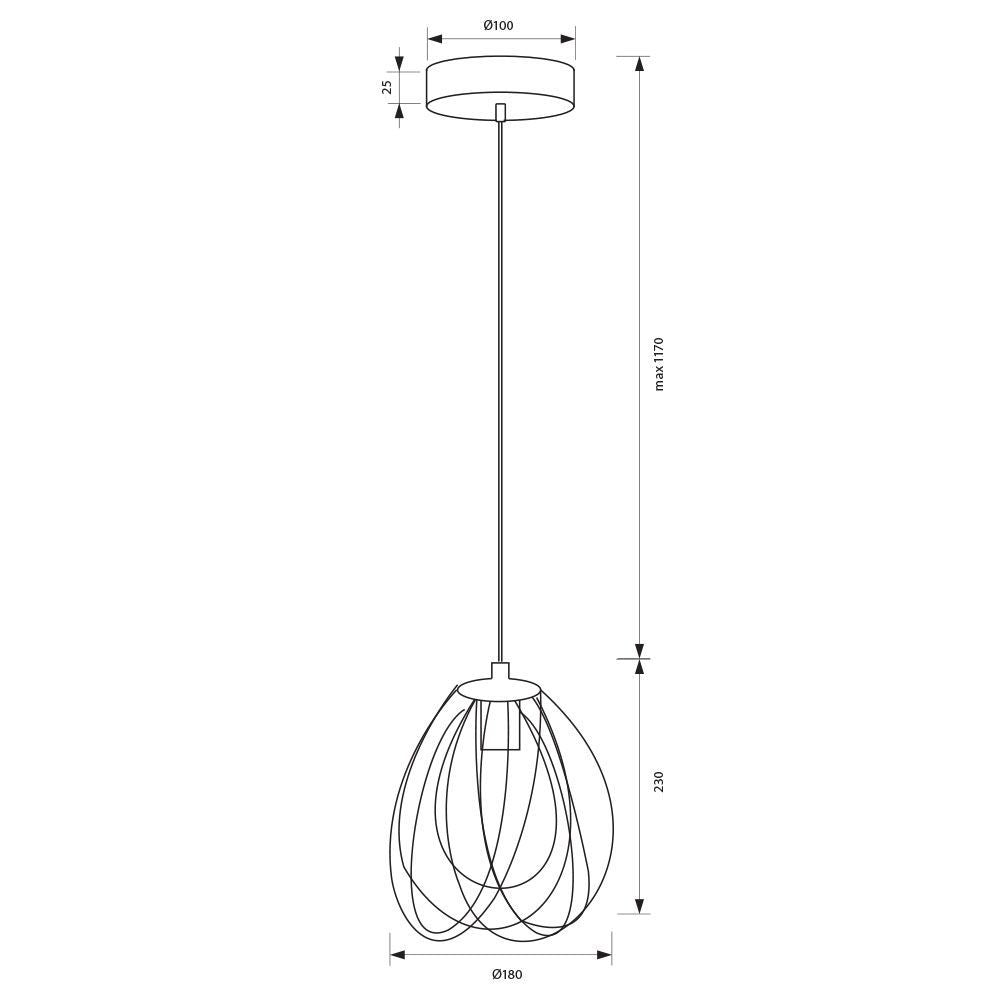 ПОЛИЛЕЙ ALBA ∙ SSP760 ∙ 1ХЕ27 ∙ ДЕКОРАТИВНА РЕШЕТКА ∙ ЧЕРЕН / 005009