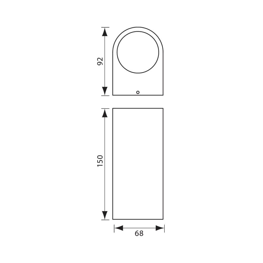 ФАСАДНО ОСВЕТИТЕЛНО ТЯЛО PORTO/R ∙ 2 X GU10 ∙ ЧЕРЕН ∙ IP44 / 004247