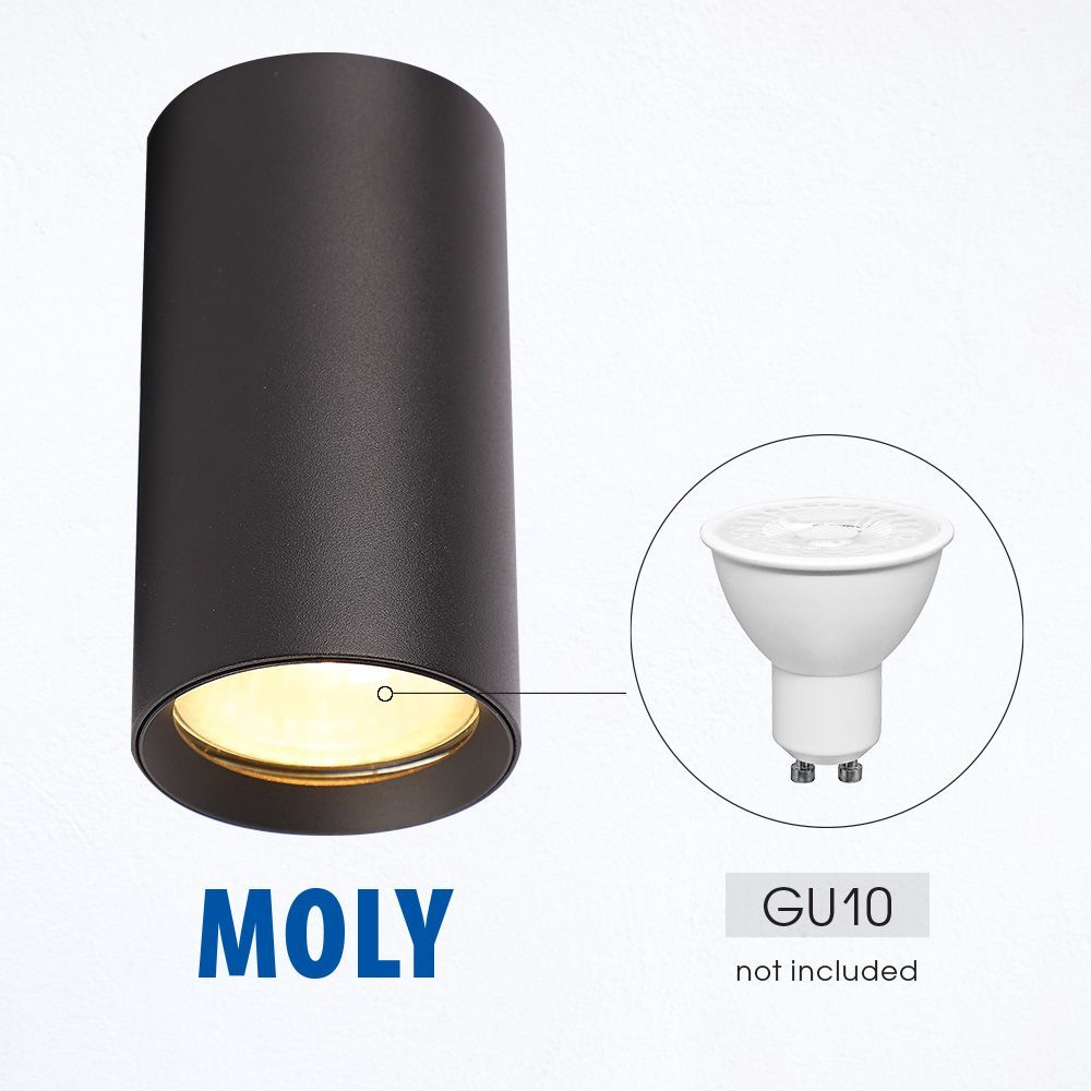 ЛУНА ЗА ВЪНШЕН МОНТАЖ MOLY ∙ DL727 ∙ GU10 ∙ ЧЕРЕН / 004718