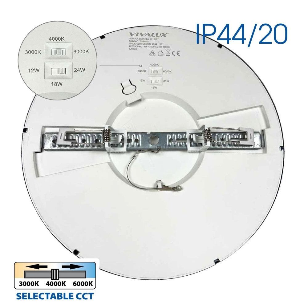 LED ПЛАФОНИЕРА NEBULA LED ∙ 12W-18W-24W ∙ ХРОМ ∙ CCT-SWITCH ∙ 3000K-4000K-6000K / 004814