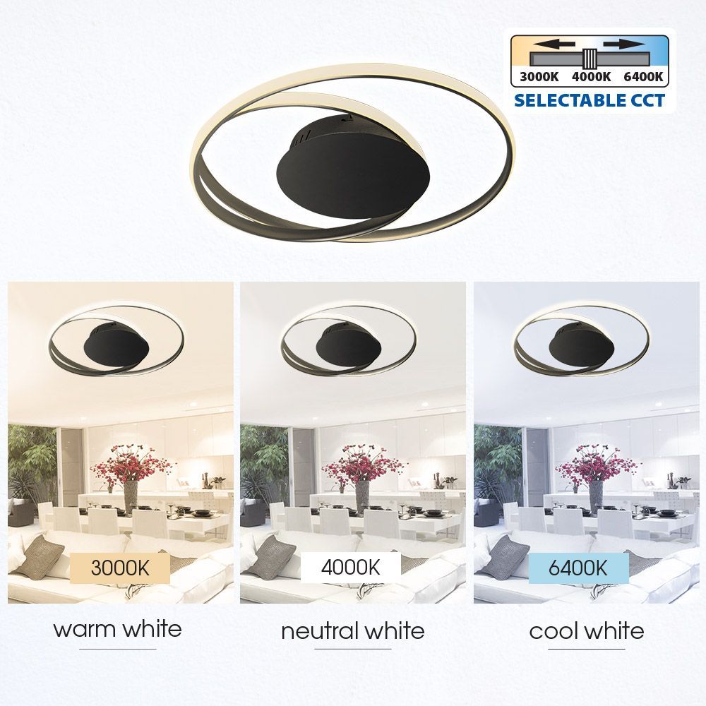 LED ПЛАФОНИЕРА ODEON LED ∙ 38W ∙ 1840LM ∙ ЧЕРЕН ∙ CCT-SWITCH ∙ 3000K-4000K-6400K / 004610