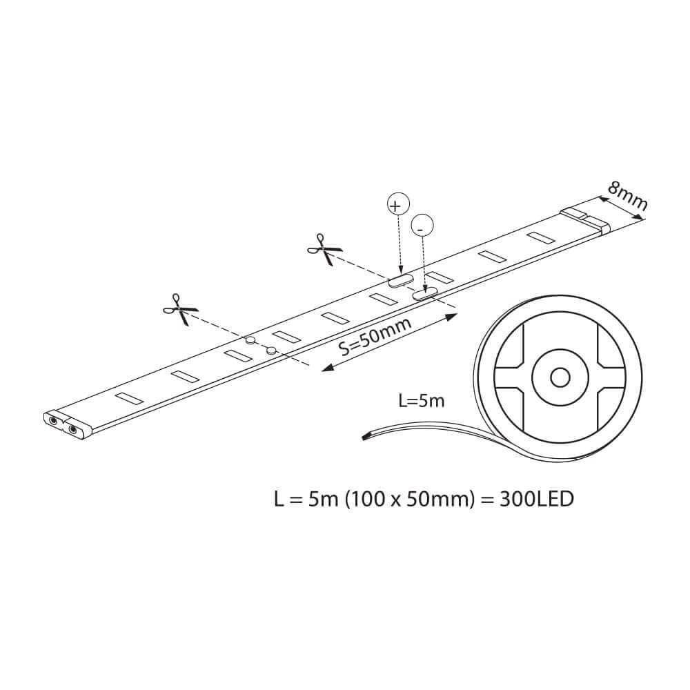 LED ЛЕНТА LENTA LED ∙ 60 SMD3528 ∙ СИНЯ ∙ 5М / 004358