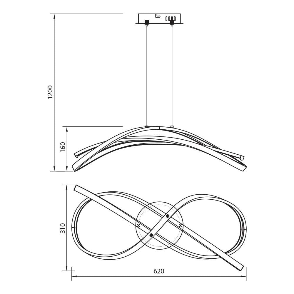 LED полилей MIRAGE-P LED ∙ 40W ∙ черно ∙ CCT-switch ∙ 3000-4000-6000K / 005335