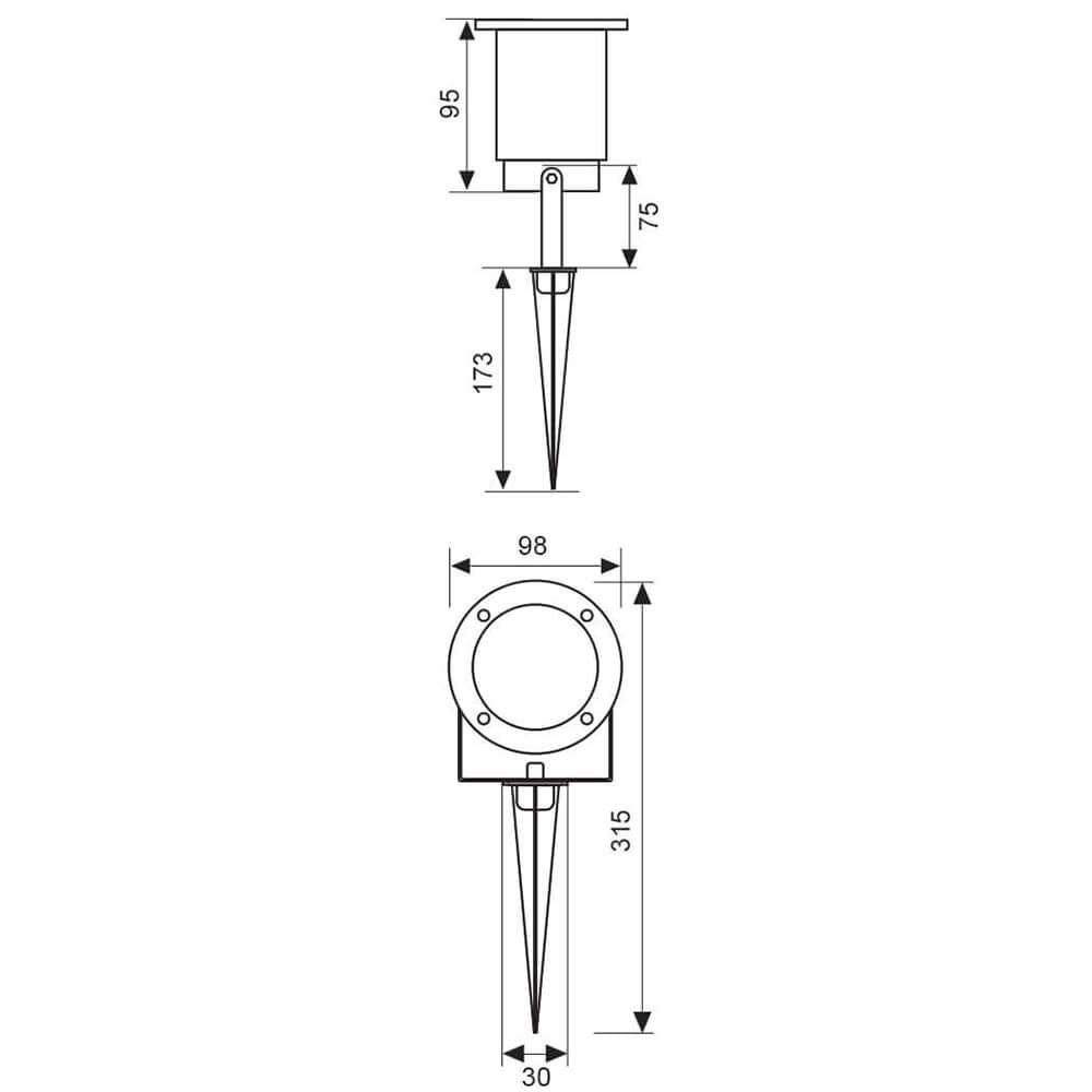 ГРАДИНСКИ АКСЕСОАР С ФАСУНГА ACER/SP ∙ GU10 ∙ ЧЕРЕН ∙ IP65 / 004313