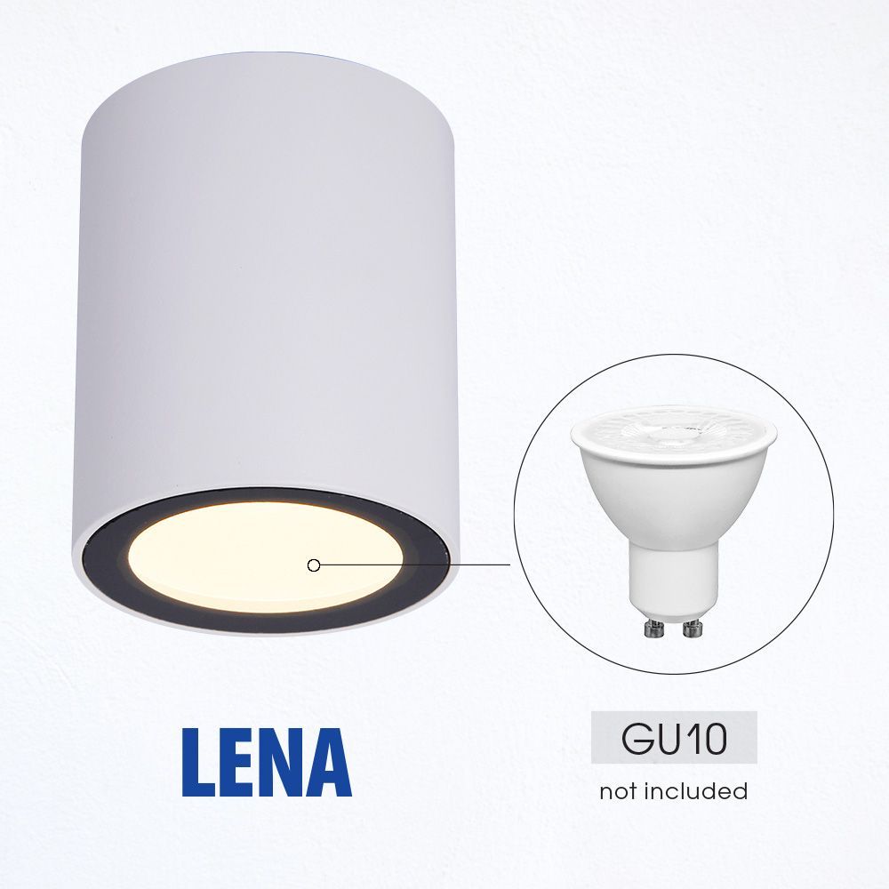 ЛУНА ЗА ВЪНШЕН МОНТАЖ LENA ∙ DL728 ∙ GU10 ∙ БЯЛ ∙ IP44 / 004857