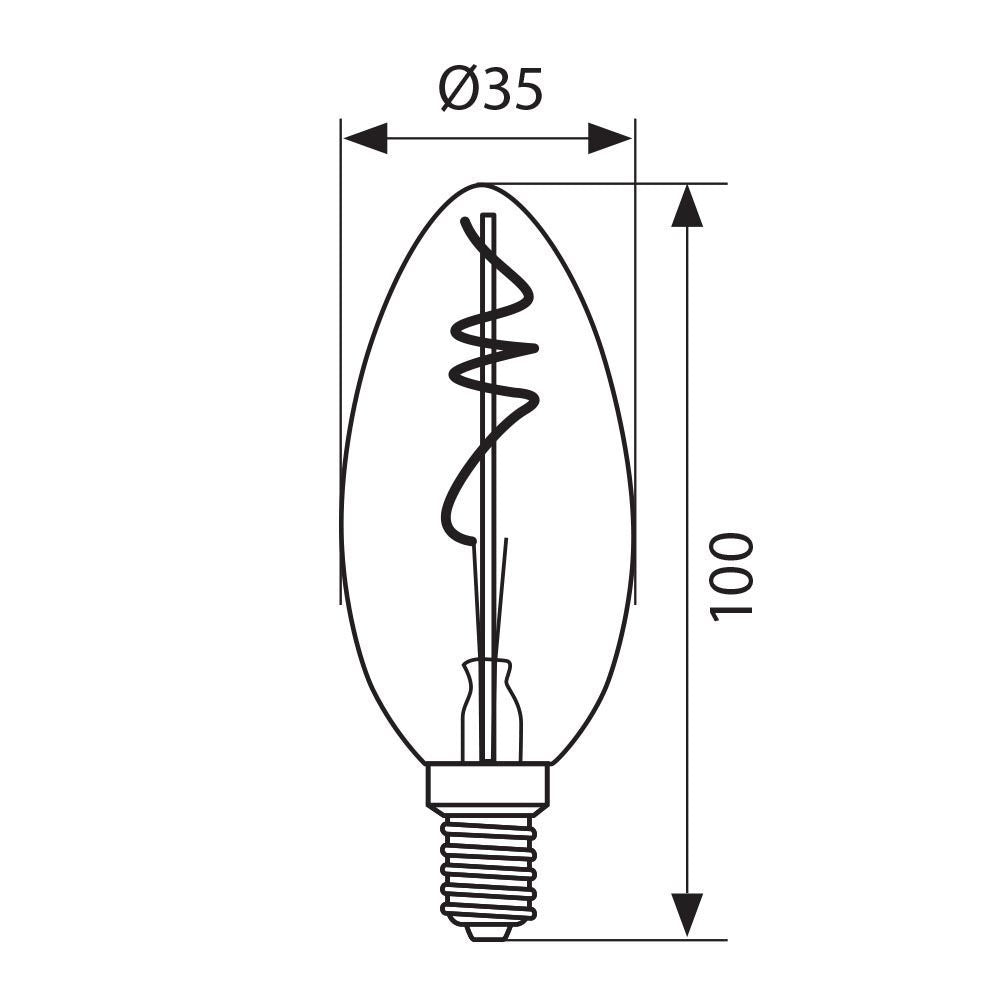 LED филамент лампа FLICK SMOKE LED ∙ BFS35 ∙ 2W ∙ 50lm ∙ E14 ∙ 1800K / 004779