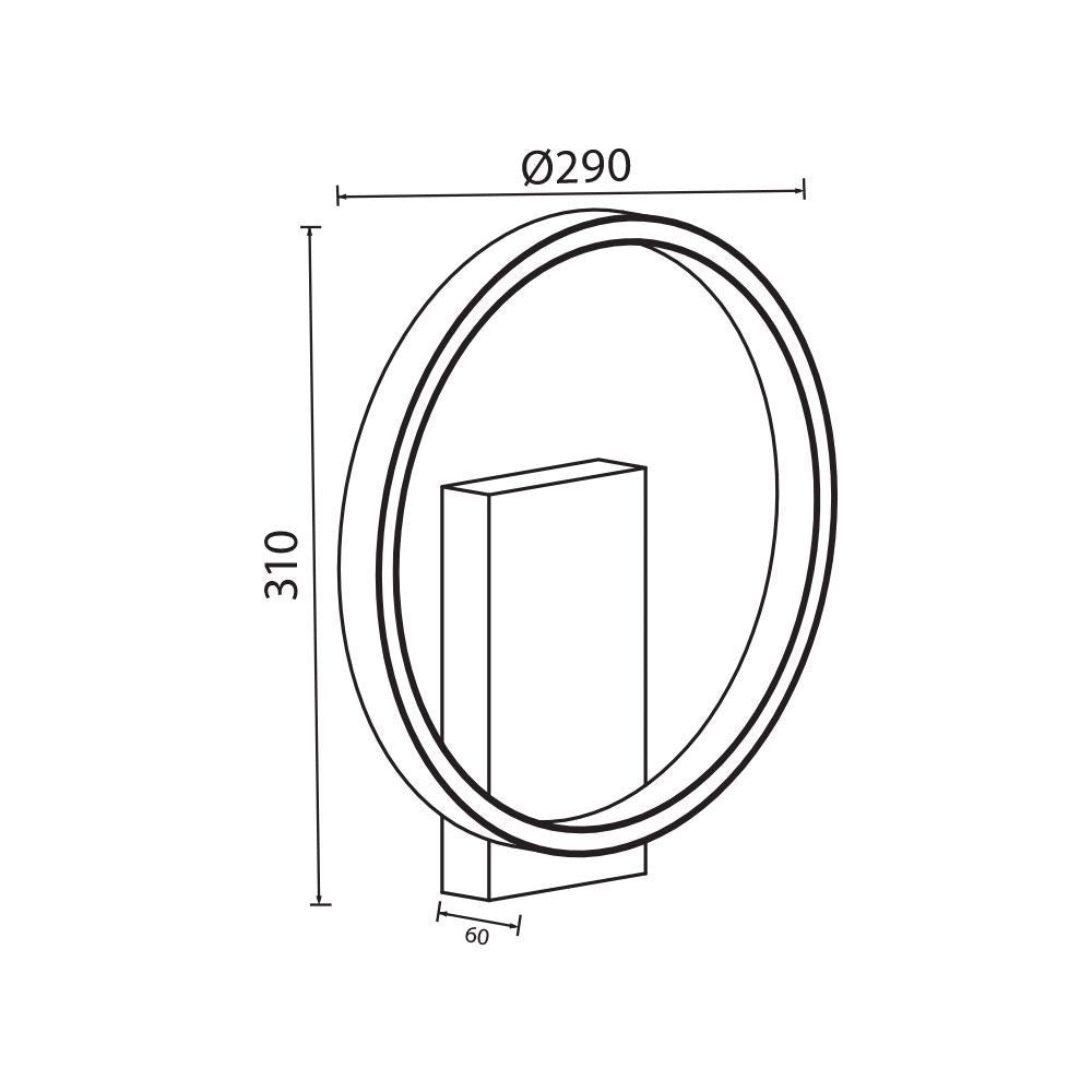 LED АПЛИК MATTEO LED ∙ 12W ∙ ЧЕРНО+ДЪРВО ∙ CCT ∙ 3000-4000-6400K / 005157