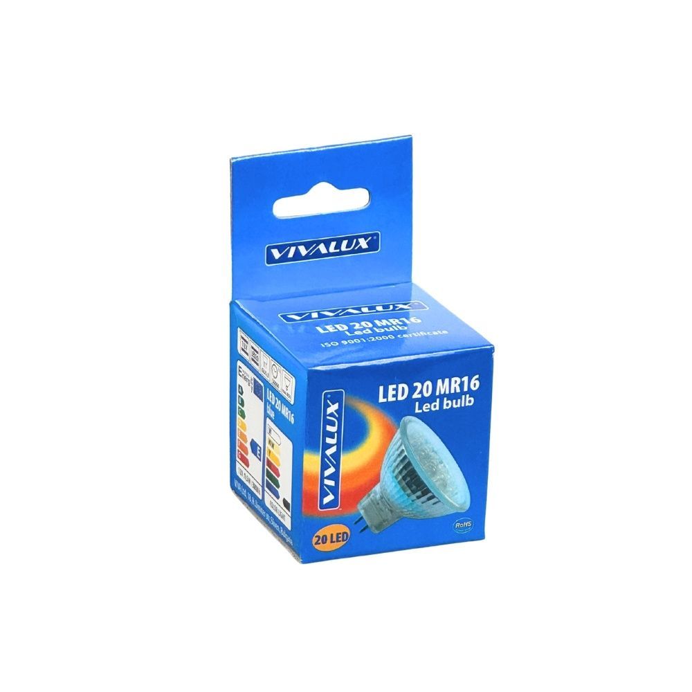 LED ЛАМПА LED20 ∙ MR16 ∙ 1.5W ∙ 12V ∙ G5.3 ∙ СИНЯ / 000132