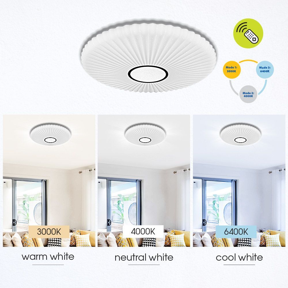 МУЛТИФУНКЦИОНАЛНА LED ПЛАФОНИЕРА С ДИСТАНЦИОННО ZARA LED ∙ 60W ∙ 3000-6400K / 004424