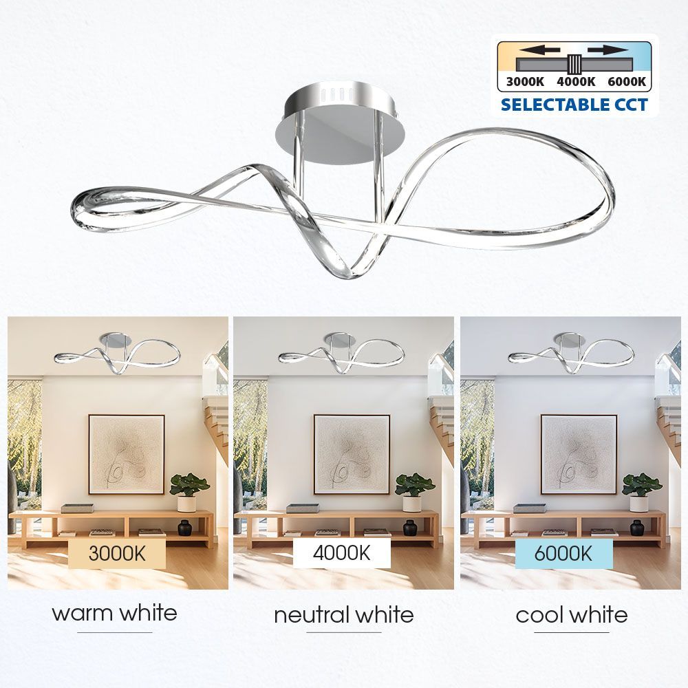 LED ПЛАФОН ETERNITY LED ∙ 36W ∙ ХРОМ ∙ CCT-SWITCH ∙ 3000-4000-6000K / 004864