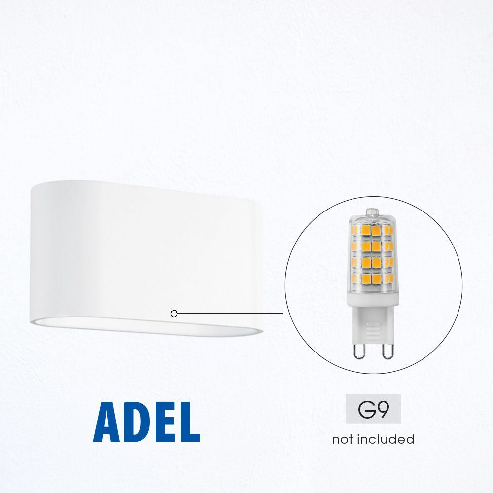 ДЕКОРАТИВЕН ОВАЛЕН АПЛИК ADEL ∙ WL723 ∙ G9 ∙ БЯЛО / 004630