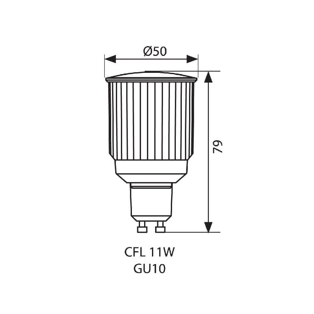 ЕНЕРГОСПЕСТЯВАЩА ЛАМПА SUPER LUX ∙ 11W ∙ 220LM ∙ GU10 ∙ 2700K / 002582