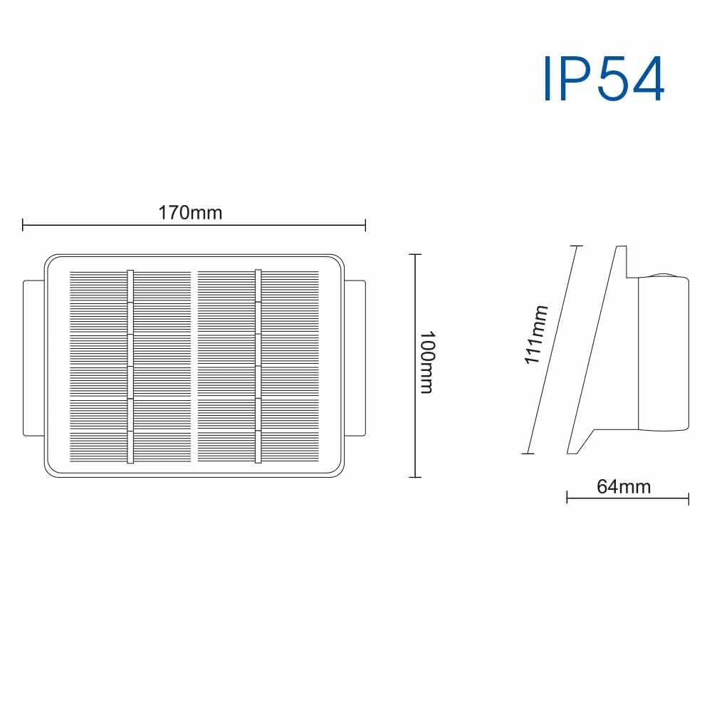 СОЛАРЕН LED АПЛИК DOMINO SOLAR LED ∙ 10W ∙ 70LM ∙ 4000K ∙ IP54 / 004790