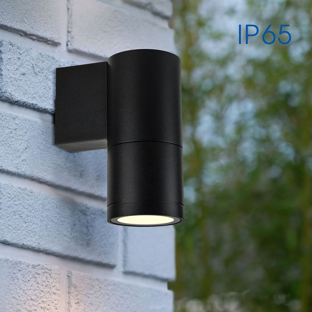 ФАСАДЕН АПЛИК BERGAMO ∙ ЕДИНИЧЕН ∙ 1XGU10 ∙ ЧЕРНО ∙ IP65 / 004971