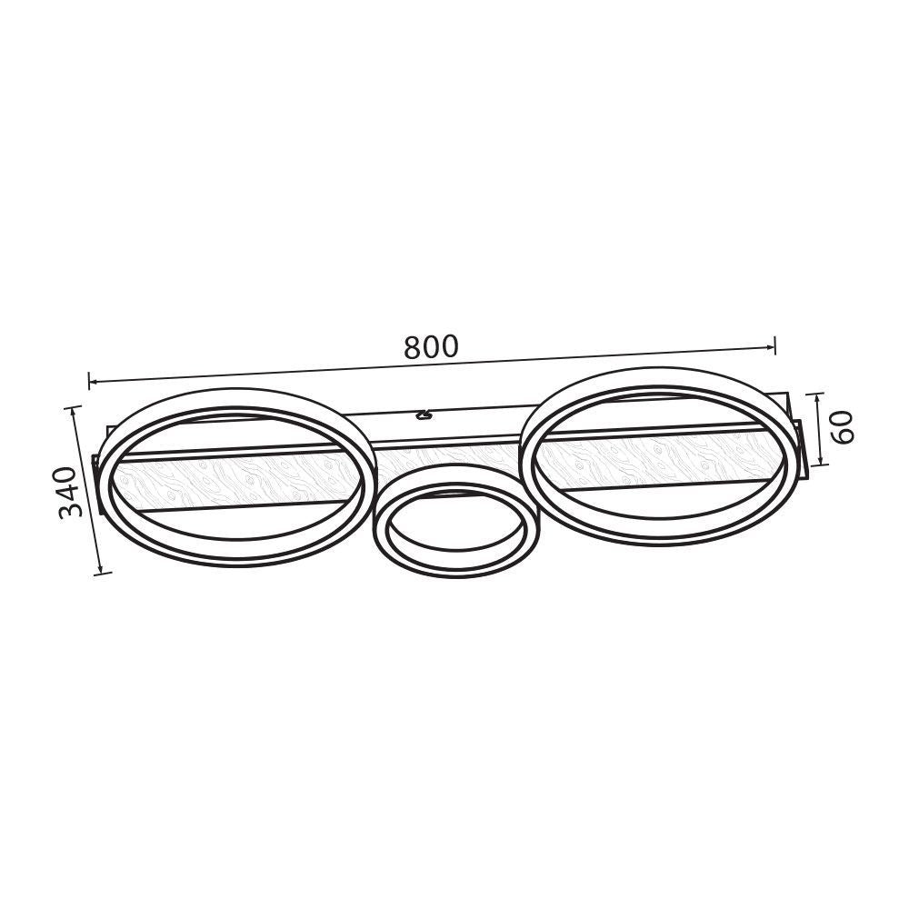 LED ПЛАФОН MATTEO LED ∙ 32W ∙ ЧЕРНО+ДЪРВО ∙ CCT ∙ 3000-4000-6400K / 005158