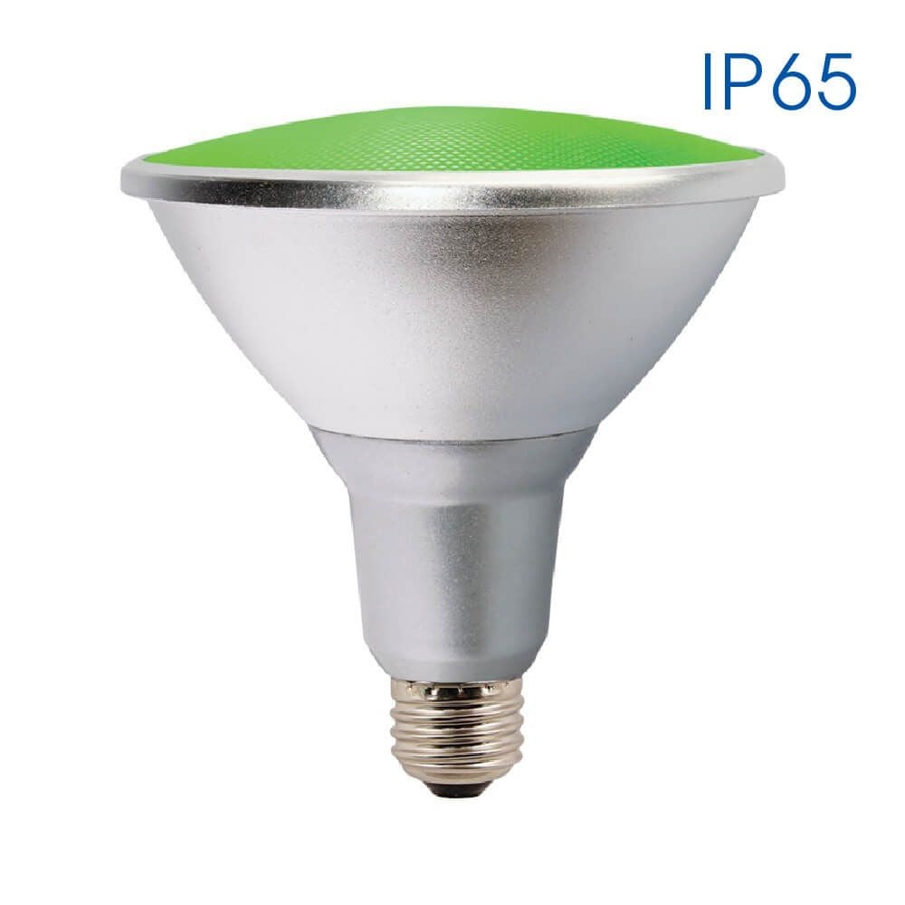 РЕФЛЕКТОРНА LED ЛАМПА SILVER LED ∙ PAR38 ∙ IP65 ∙ 15W ∙ E27 ∙ ЗЕЛЕНА / 003946