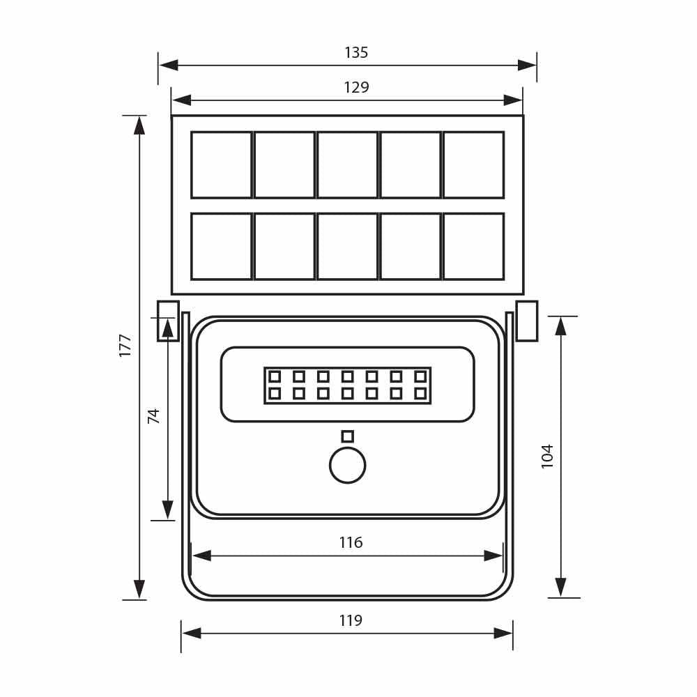 СОЛАРЕН LED ПРОЖЕКТОР СЪС СЕНЗОР UNO SOLAR LED ∙ 8W ∙ 800LM ∙ PIR ∙ 4000K ∙ IP65 / 004725
