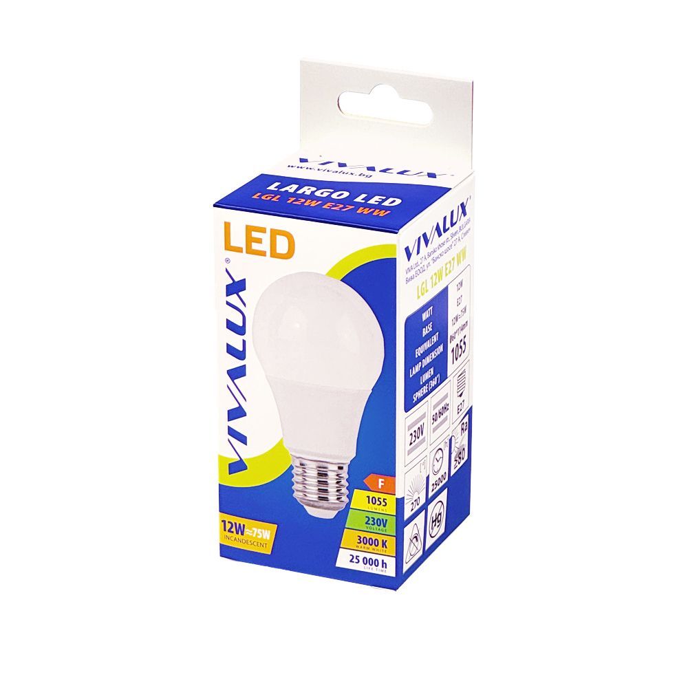 LED ЛАМПА LARGO LED ∙ 12W ∙ 1055LM ∙ E27 ∙ 3000K / 003500