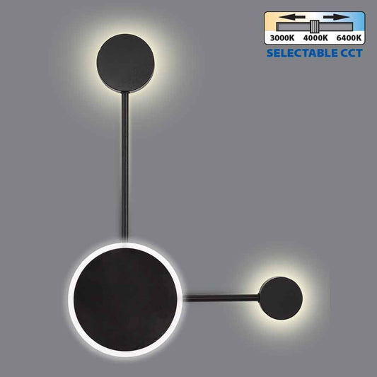 ДЕКОРАТИВНО LED ОСВЕТИТЕЛНО ТЯЛО GEMINI LED ∙ 15W ∙ ЧЕРЕН ∙ CCT-SWITCH ∙ 3000K-4000K-6400K / 004816