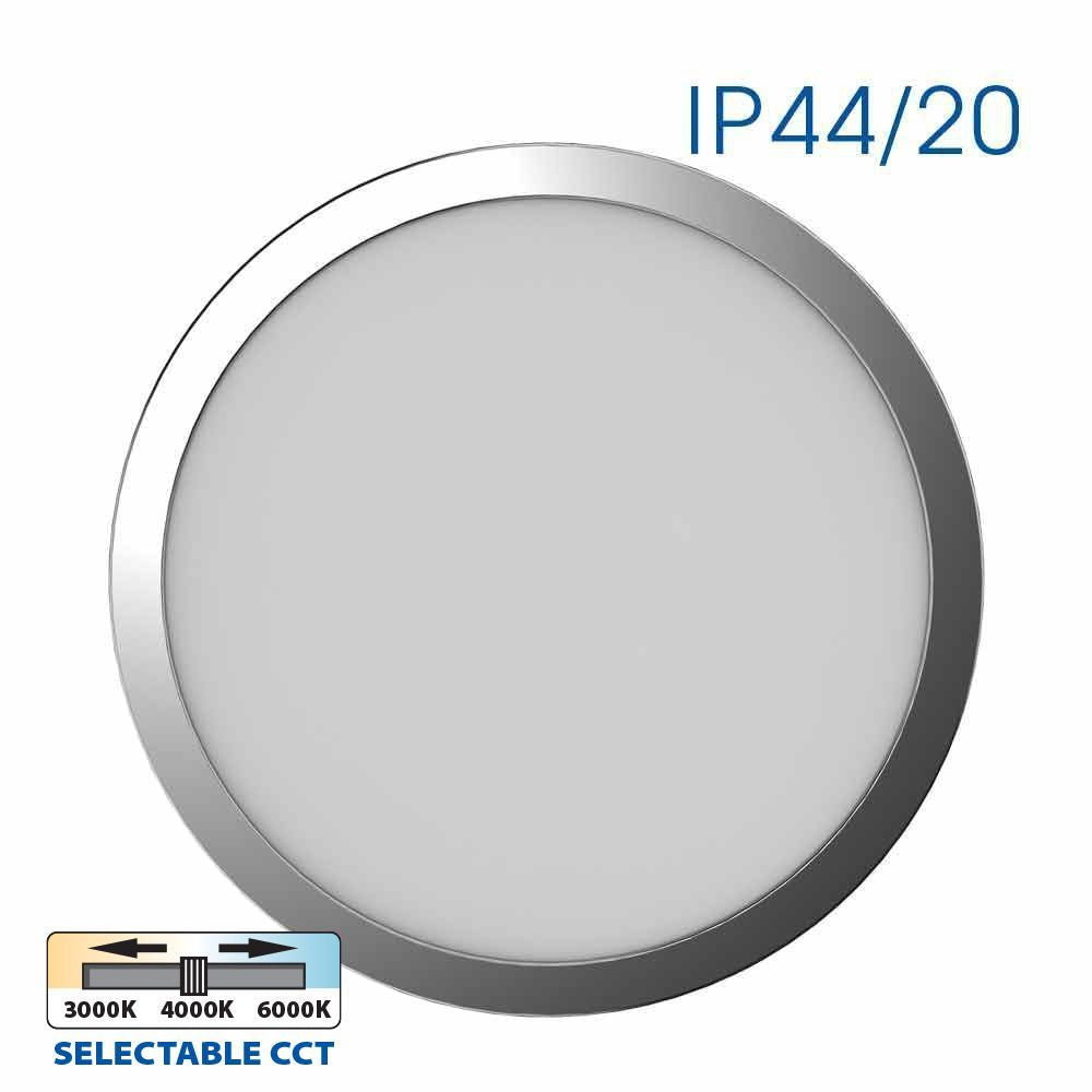 LED ПЛАФОНИЕРА NEBULA LED ∙ 12W-18W-24W ∙ ХРОМ ∙ CCT-SWITCH ∙ 3000K-4000K-6000K / 004814