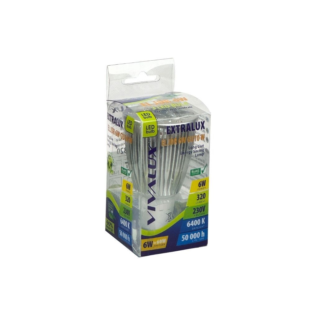 LED ЛАМПА EXTRALUX ∙ JDR ∙ 6W ∙ 320LM ∙ GU10 ∙ 6400K / 002996