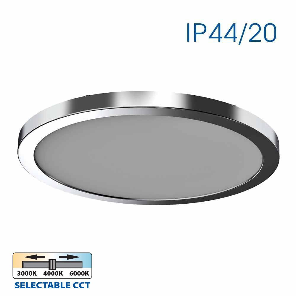 LED ПЛАФОНИЕРА NEBULA LED ∙ 12W-18W-24W ∙ ХРОМ ∙ CCT-SWITCH ∙ 3000K-4000K-6000K / 004814