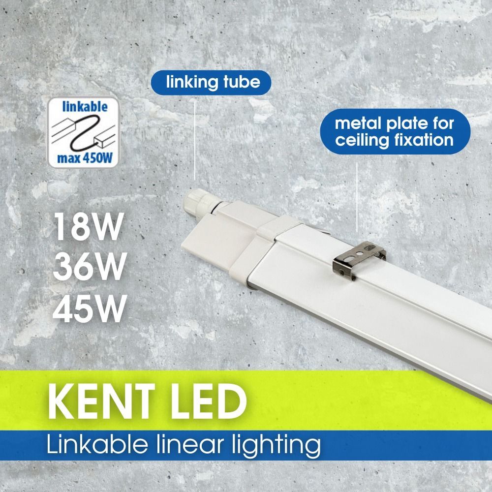 ИНДУСТРИАЛНО LED ОСВЕТИТЕЛНО ТЯЛО KENT LED ∙ 36W ∙ 1200MM ∙ 4000K ∙ IP65 / 005081
