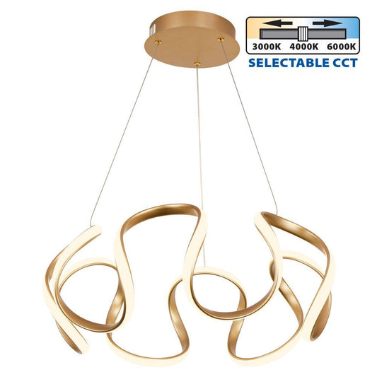 LED ПОЛИЛЕЙ MEANDRA-P LED ∙ 54W ∙ ЗЛАТО ∙ CCT-SWITCH ∙ 3000-4000-6000K / 005167