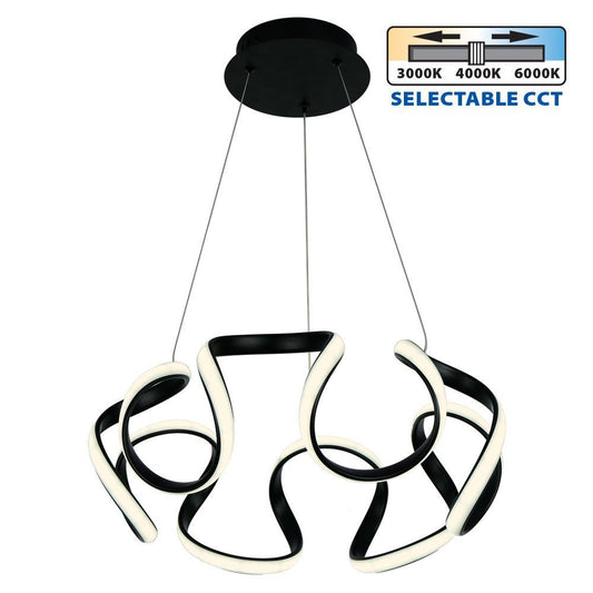 LED ПОЛИЛЕЙ MEANDRA-P LED ∙ 54W ∙ ЧЕРЕН ∙ CCT-SWITCH ∙ 3000-4000-6000K / 005166