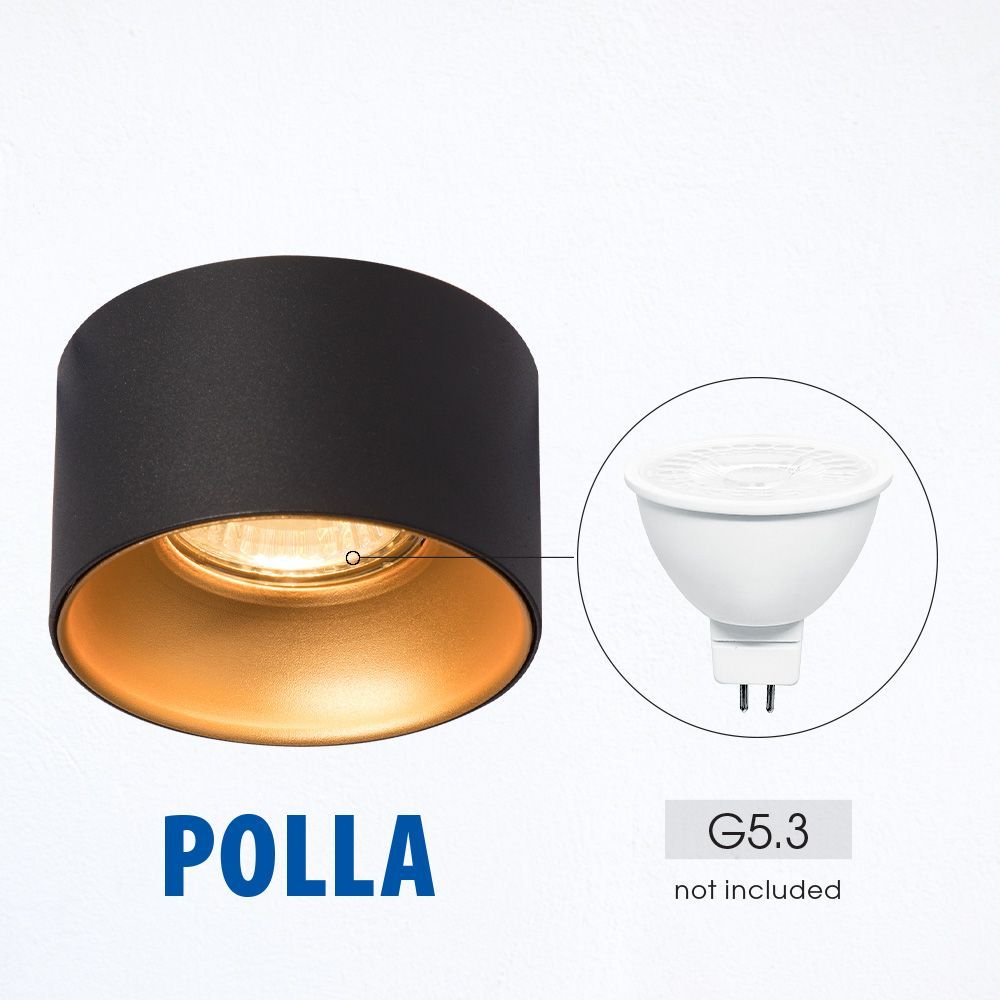 ЛУНА ЗА ВГРАЖДАНЕ POLLA ∙ SL513 ∙ G5.3 ∙ ЧЕРЕН/ЗЛАТО / 004699