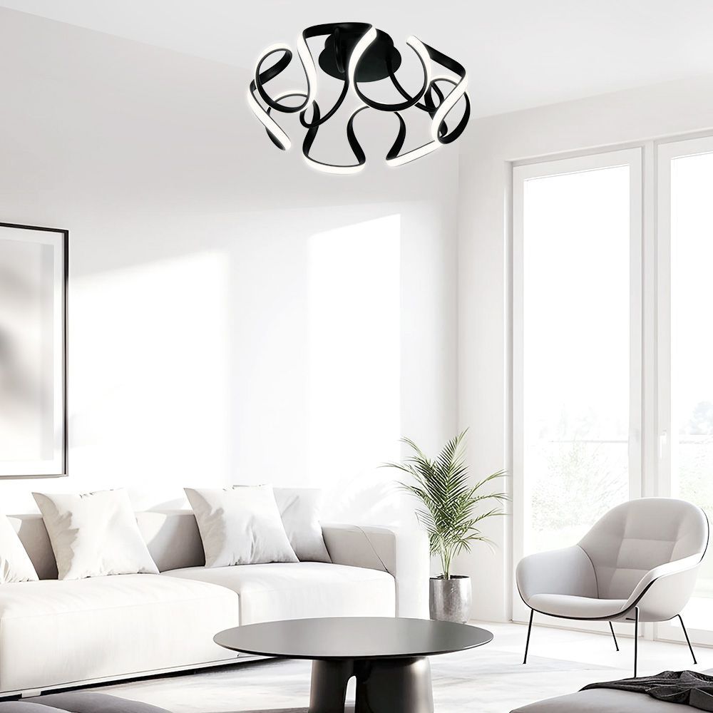 LED ПЛАФОН MEANDRA-C LED ∙ 54W ∙ ЧЕРЕН ∙ CCT-SWITCH ∙ 3000-4000-6000K / 005168