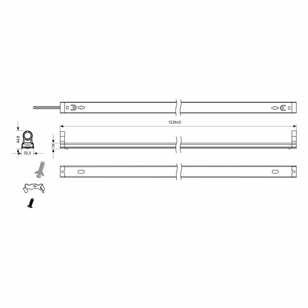 LED ОСВЕТИТЕЛНО ТЯЛО GOLF LED ∙ T8 ∙ 18W ∙ 4000K / 003545