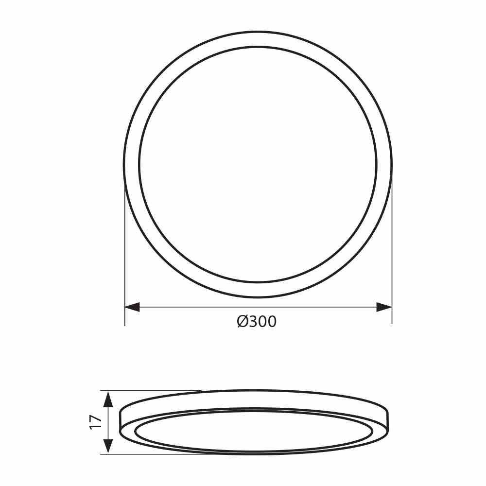 LED ПЛАФОНИЕРА NEBULA LED ∙ 12W-18W-24W ∙ ХРОМ ∙ CCT-SWITCH ∙ 3000K-4000K-6000K / 004814