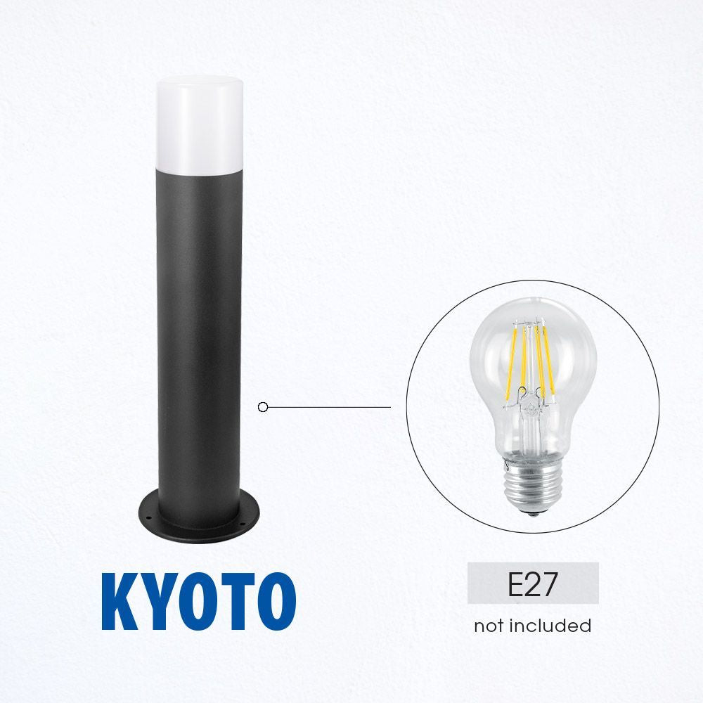 ГРАДИНСКО ОСВЕТИТЕЛНО ТЯЛО KYOTO/PS ∙ 1XE27 ∙ ЧЕРЕН ∙ IP44 / 004345