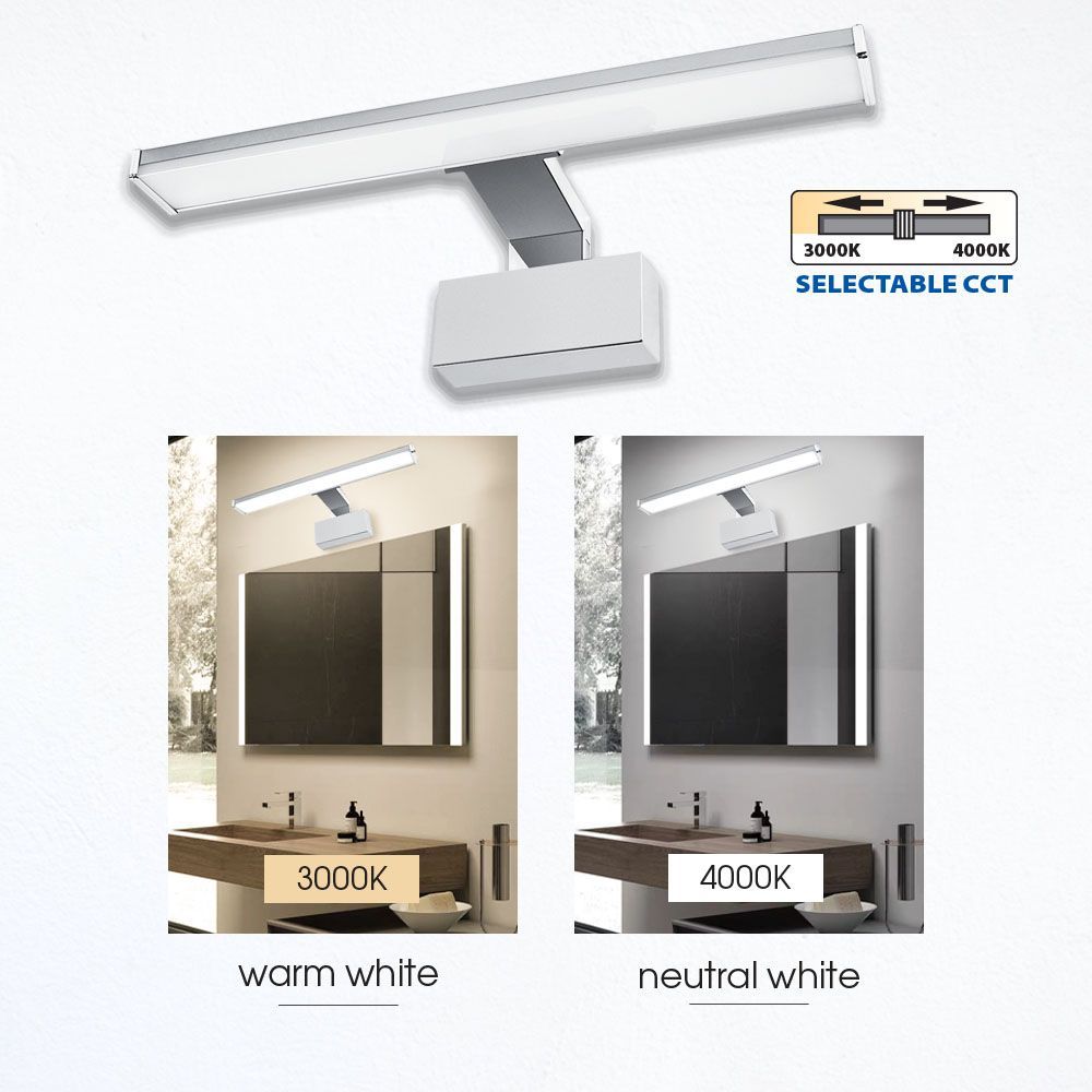 LED ОСВЕТИТЕЛНО ТЯЛО ЗА БАНЯ ARMI LED ∙ 8W ∙ CCT-SWITCH ∙ 3000К-4000K ∙ ХРОМ ∙ IP44 /